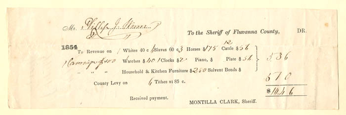 Receipt for Purchase of 1 Slave - Slavery Document